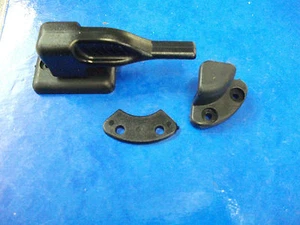 STABLE DOOR FASTENER CATCH CLIP TURN BUCKLE WITH KEEP BLACK CARAVAN MOTORHOME - Picture 1 of 1