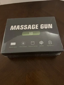 Massagepistole X6 2500 mAh Wiederaufladbar 12mm Amplitude 3200 Max RPM Schwarz Neu - Bild 1 von 6