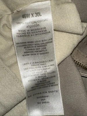 Calça masculina Savane 46x30 plissada perna reta cáqui Kakhi - Imagem 1 de 4