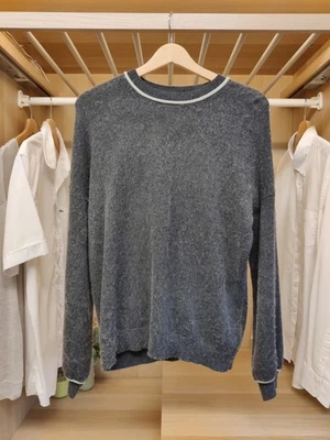 TALLA SUELO UK 12 GRIS JERSEY SUÉTER MANGA GLOBO TEJIDO INFORMAL CUELLO REDONDO MUJER Foto 1 de 4