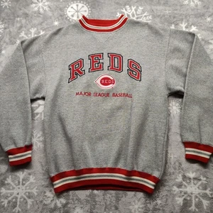 Vtg Cincinnati Reds Crewneck Sweatshirt 90s Men's M Logo Athletic  - Picture 1 of 10