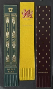 3 Vintage Retro Leather Souvenir Bookmarks WREST PARK, WALES FISHGUARD, PICTON - Foto 1 di 5