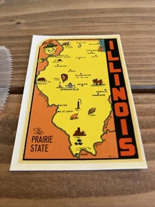 Vintage Original 1965 Water Decal USA State Illinois with Wax Paper Envelope. - Picture 1 of 4