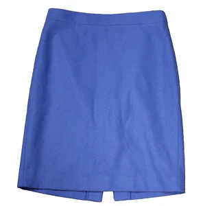 J Crew The Pencil Skirt Wool Blend Knee Length Lined Back Zip, Vent Periwinkle 4 - Picture 1 of 21