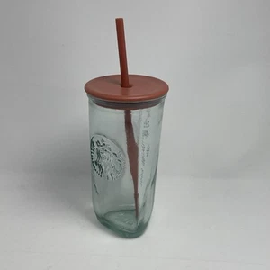 Starbucks Recycled Glass Triangle Bottom Cold Cup Tumbler 16 oz Grande Brown - Picture 1 of 10