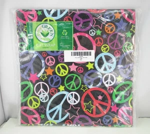 Jillson Roberts Peace Signs Gift Wrap Paper 20" x 30" - NEW - Picture 1 of 2