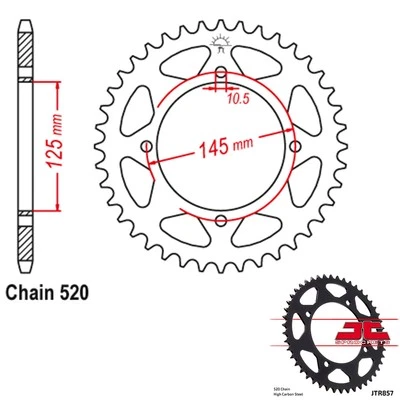 Piñón trasero JT acero paso 520 40 dientes Yamaha XV 250 V-Star 250 (2008-2015) Foto 1 de 2