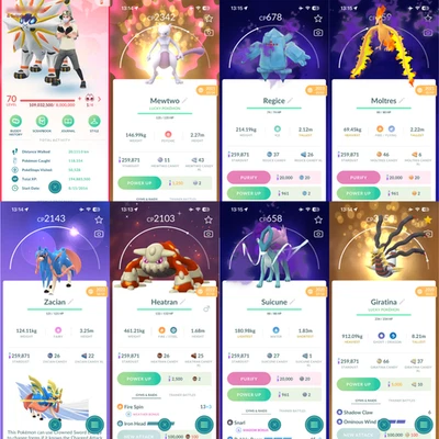 DREAM COLLECTION! Pokémon Acc Go Lvl 70-79/ 624 Shiny/ 170 Legendary/ - Image 1 of 4