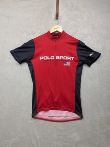 Polo Sport Ralph Lauren Uomo M Rosso e Nero Maglia Ciclismo RLX K-14 Vintage - Foto 1 di 10