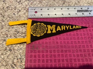 Banderín Banderín Vintage Universidad de Maryland Negro y Amarillo - Envío Rápido - Imagen 1 de 4
