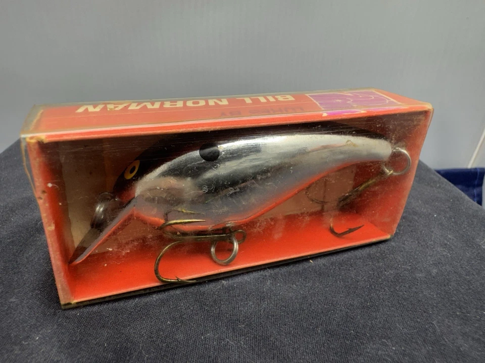Vintage Bill Norman Lures Little N Crankbait  2.75"  3/8oz chrome black 1901 - Image 1 of 4