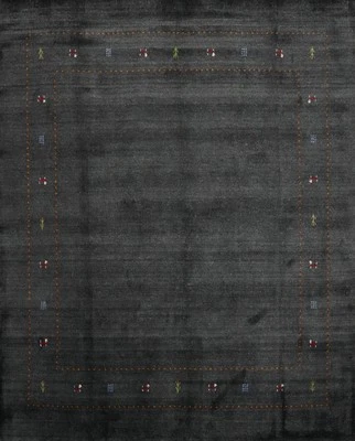 Simple Elegance Subtle Accents Charcoal Gray Gabbeh Area Rug 8x8 ft Hand-knotted - Image 1 of 4