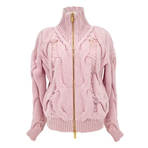 BLUMARINE Knitted Heavy Cardigan Jacket in Chalk Pink IT38|XS - Picture 1 of 12
