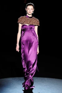 Carolina Herrera | Herbst 2009 | Satin Krepp Kleid | Größe US 8 - Bild 1 von 15
