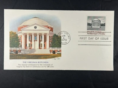 US FDC 1979 Architecture 15c Virginia Rotunda Jefferson Design First Day a966 - Image 1 of 2