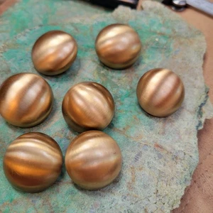 Vintage Set of 7 Gold Hollow Domed Metal Shank Buttons 27mm - Picture 1 of 5