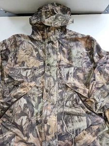 Cabela's Dry Plus Advantage Timber Camouflage Hooded Jacket L Snap Zip Mesh Lin - Picture 1 of 19