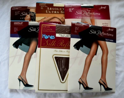 Hanes Silk Reflections Pantyhose SZ AB Lot of 6 Style 717 707 A663 A256 Varied - Image 1 of 4