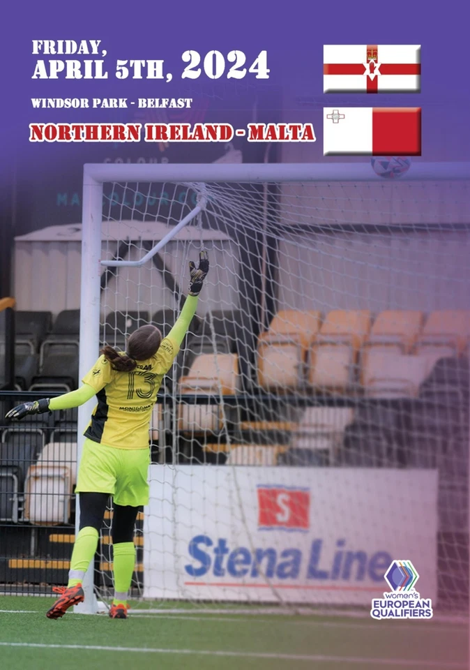 NORTHERN IRELAND v MALTA 5 April 2024 Q EURO-2025 WOMENS FAN programm - Image 1 of 1