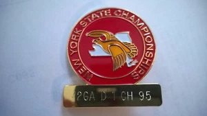 Pinback "CAMPEONATOS DEL ESTADO DE NUEVA YORK" 1 3/4" X 1 5/8" 12GA D1 CH95 - Imagen 1 de 3