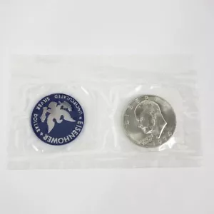(1) 1974 S US Mint Eisenhower 40% Silver Dollar MS/UNC Coin * CELLO PACK ONLY * - Picture 1 of 2