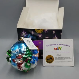 Christopher Radko Frolicking Ebay Snowmen Christmas Ornament 2003 Limited Ed - Picture 1 of 10