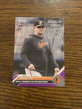 2023 TOPPS NOW MANAGER OF THE YEAR ORIOLES BRANDON HYDE OS12 Purple Parallel /25