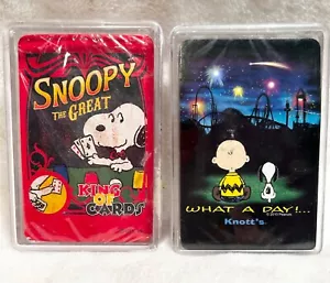 Vintage NEW SNOOPY THE GREAT, USED WHAT A DAY Playing Cards 2 Decks in Cases - Picture 1 of 1