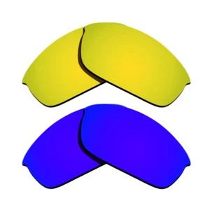 Polarized 24K Gold&Purple Blue Replacement Lenses for-Oakley Flak Jacket - Picture 1 of 4