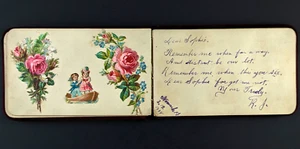 Victorian Autograph Album Keepsake Scrapbook Newark NJ 1880s To Early 1900s - Picture 1 of 24