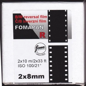 Double 8mm Fomapan Black and White Movie Film (Double 8mm, 33' Reel) 2025 - Picture 1 of 2