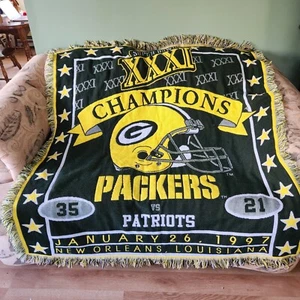 Vintage Green Bay Packers 1997 Super Bowl Champions Tapestry Throw Blanket o9 - Picture 1 of 3