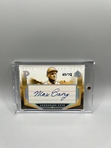 Max Carey 2004 Upper Deck SP Legendary Cuts Auto #/72 W/ Mag