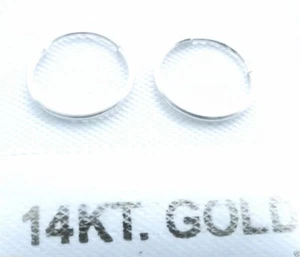 Pendiente aro alambre sin fin pequeño de oro puro de 14 quilates de 10 mm - CAJA DE REGALO - ¡Envío gratuito! - Imagen 1 de 4