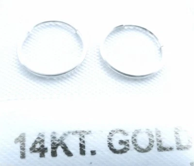 Brinco de argola de arame sem fim pequeno ouro puro 14KT 10MM - CAIXA DE PRESENTE - Frete grátis! - Imagem 1 de 4