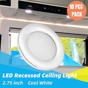 10 X12V 2.75" LED Recessed Ceiling Light RV Camper Interior Downlight Cool White - Picture 1 of 9