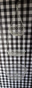 3 Tier Hanging Fruit Basket Vintage White - Picture 1 of 5