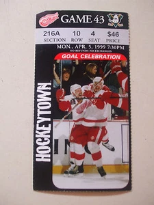 1998 Detroit Red Wings Ticket Stub vs DUCKS - GOAL CELEBRATIONS -VGC L@@K! - Bild 1 von 1