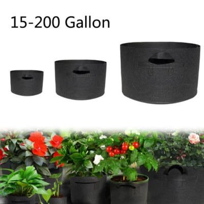 1-200 gallon Grow Bags fabric garden plants strawberry garden plant tree pots - Image 1 of 4