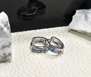Ohrhänger Creolen Rund 925 Sterling Silber accesoires echt schmuck Ohrringe - Bild 1 von 10