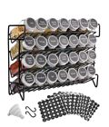 Vtopmart 4 Tier Spice Rack Organizer With 28 Empty Glass Jars And 432 Labels 