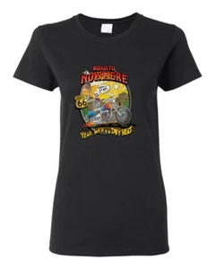 Road To Nowhere Runnin' A Lil Hot Vintage Women Graphic T-Shirt - Picture 1 of 13