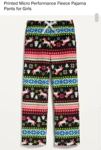 Old Navy Sz.M Printed Micro Perfomance Fleece Pajama Pants Unicorn Fair Isle Gir - Picture 1 of 11