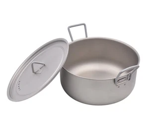 2L Camping Pure Titanium Pot Basin Cookware With Titanium Lid - Picture 1 of 12