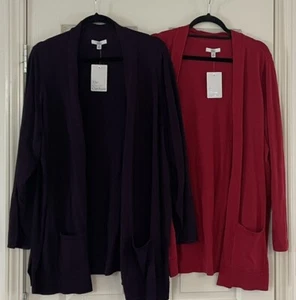 Croft & Barrow & Dress Barn Womens Shawl Collar Open Cardigan Size 2X Purple Red - Picture 1 of 7