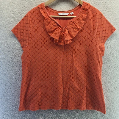Isaac Mizrah Live Shirt Womens Extra Large Orange  Short Sleeve Pullover Lined - Изображение 1 из 4