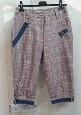 HEINE Damen Hose Knickerbocker Gr. 38 Jacquard Pilzknopf Stiefelhose Jeansoptik - Bild 1 von 4