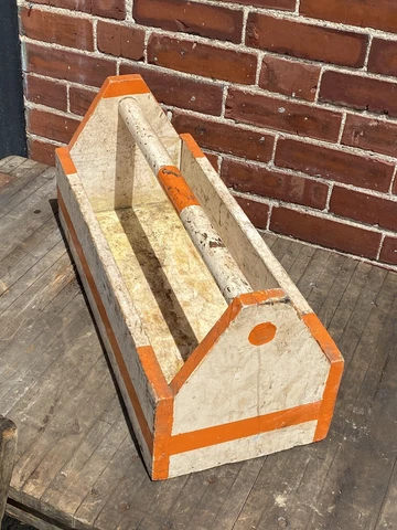 Vintage Wood Tool Carrier ~ Garden Tools, Display, Orange & White, TN Volunteers Cover