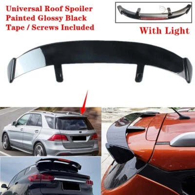 Universal Fit For Mercedes Benz GLE 16-19 Rear Roof Spoiler Wing Black W/ Light - Imagem 1 de 4