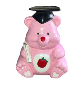 Care Bear Pink Graduate Smart Heart Take Care Apple Graduation Vtg Ceramic 1990 - Picture 1 of 8